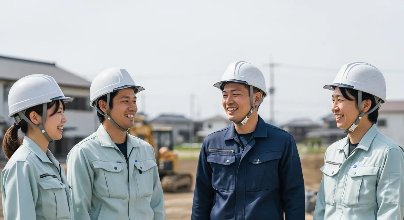 スマホで求人を見る若手たち